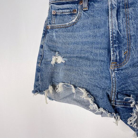 Abercrombie & Fitch Womens Size 25 / 0 Ripped The Mom Short High Rise Denim Jean - Picture 5 of 7